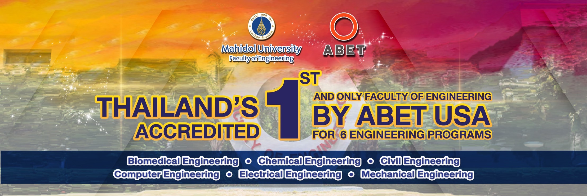 Mahidol Engineering, ABET Accreditated in Thailand
